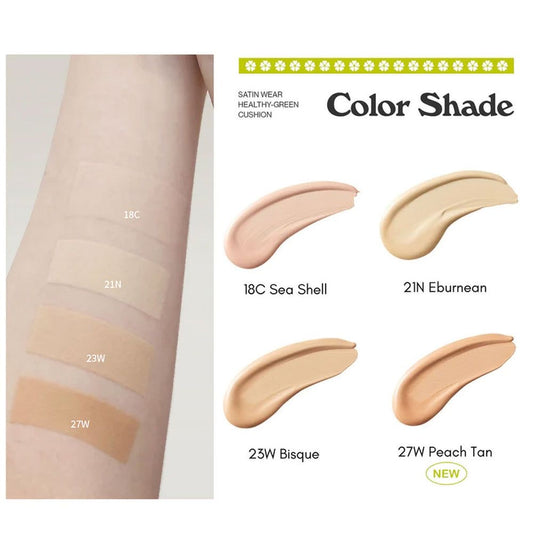 UNLEASHIA SATIN WEAR HEALTHY-GREEN CUSHION 18C SEA SHELL